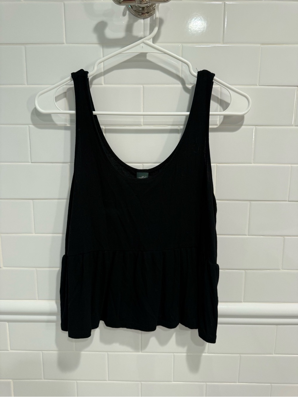 wild fable Black Scoop Neck Peplum Tank